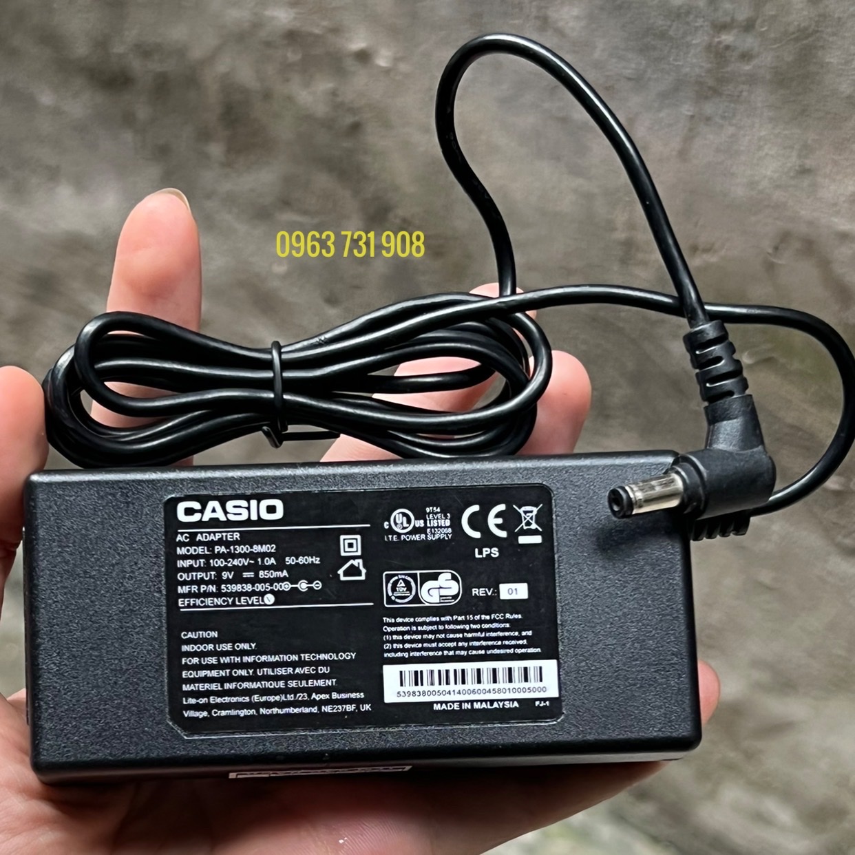 Dây nguồn đàn Casio 9V-850mA chất lượng cao