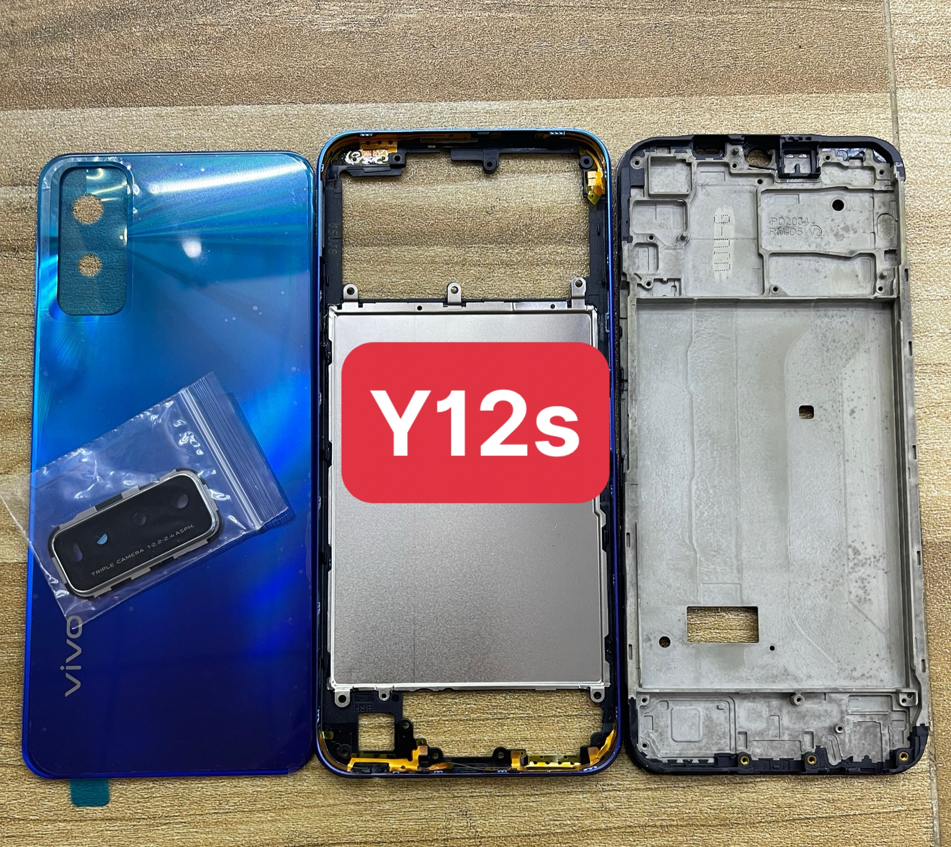 Bộ vỏ+ xương+khay sim+phím bấm+kính camera điện thoại vivo y20/y20s- Y12S
