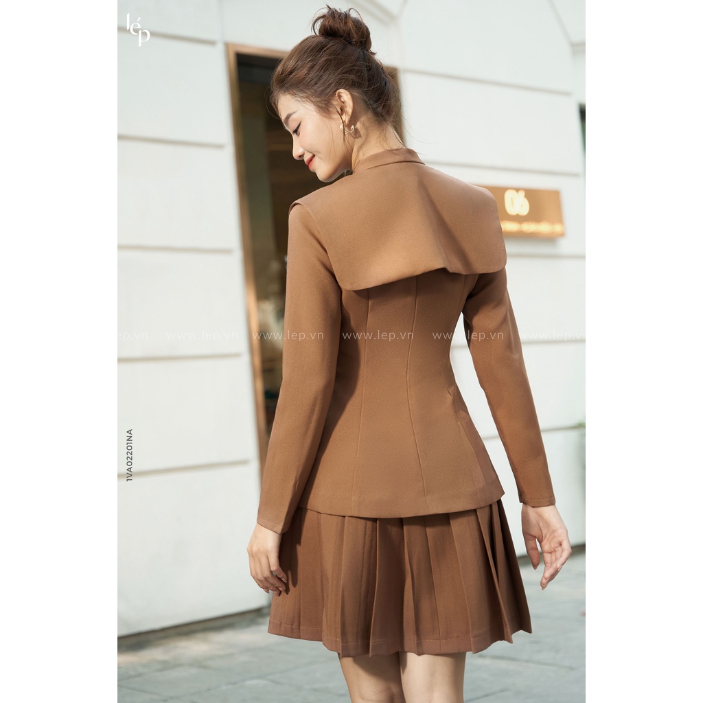 [Chỉ 10-12.10 mua 2 giảm 10%, mua 4 giảm 15%] Váy cổ cape xếp ly Lep' 1VA02201NA