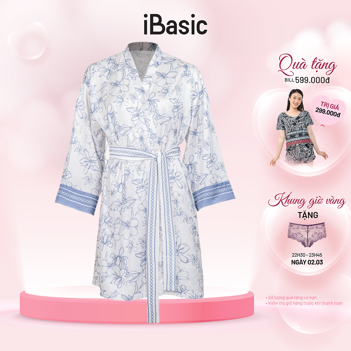 Áo choàng kimono iBasic lụa satin SW055