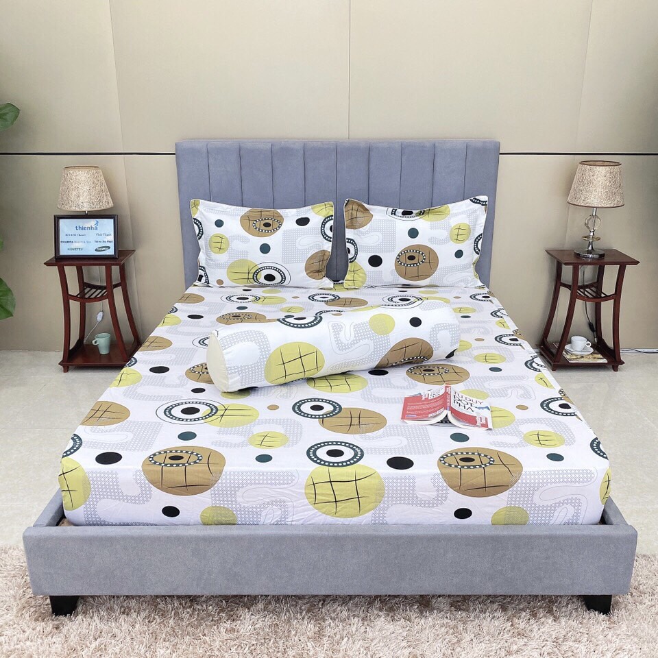 Bộ Drap gối cotton hoa Hometex