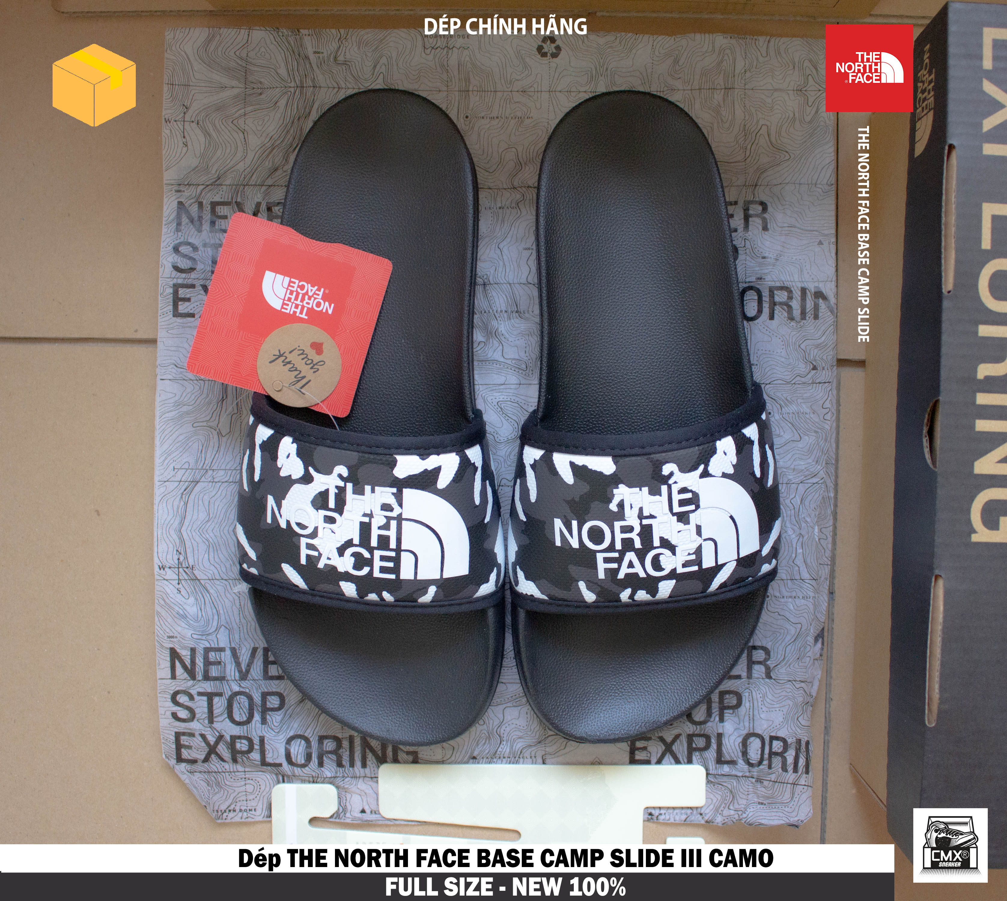 😘 [ HÀNG CHÍNH HÃNG ] Dép The North Face Base Camp III Camo - REAL AUTHETIC 100%