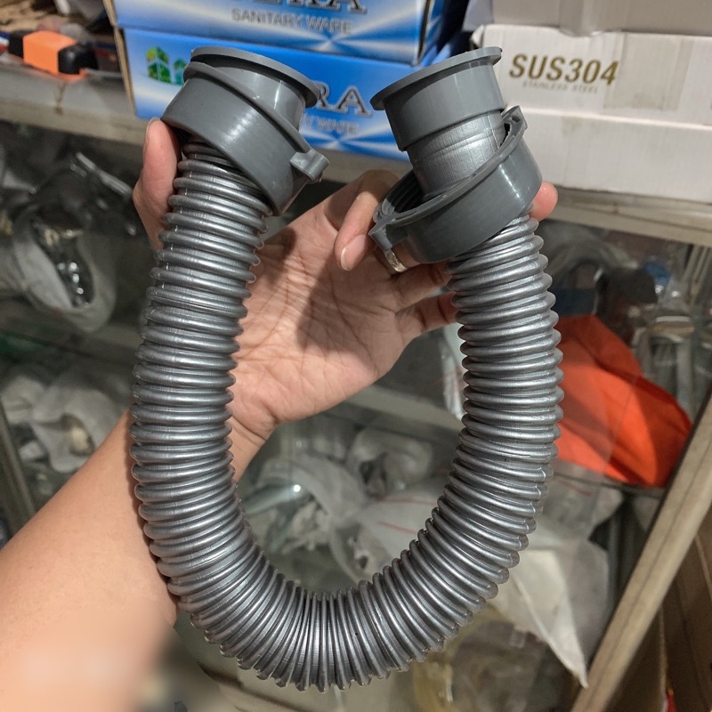 Dây thoát xiphong chậu rửa bát inox kèm ốc. Ống sun thoát chậu rửa bát kèm ốc.