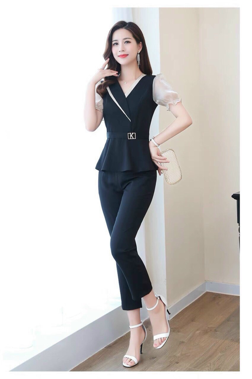 Set bộ chất liệu poly 2 da co giãn 4 chiều siêu xinh , tôn dáng cho chị em