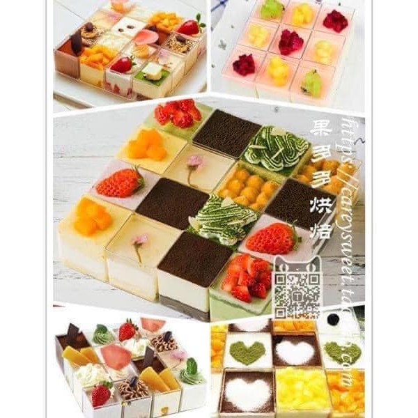 [HCM]Set 10 Hộp Mousse Vuông Tim