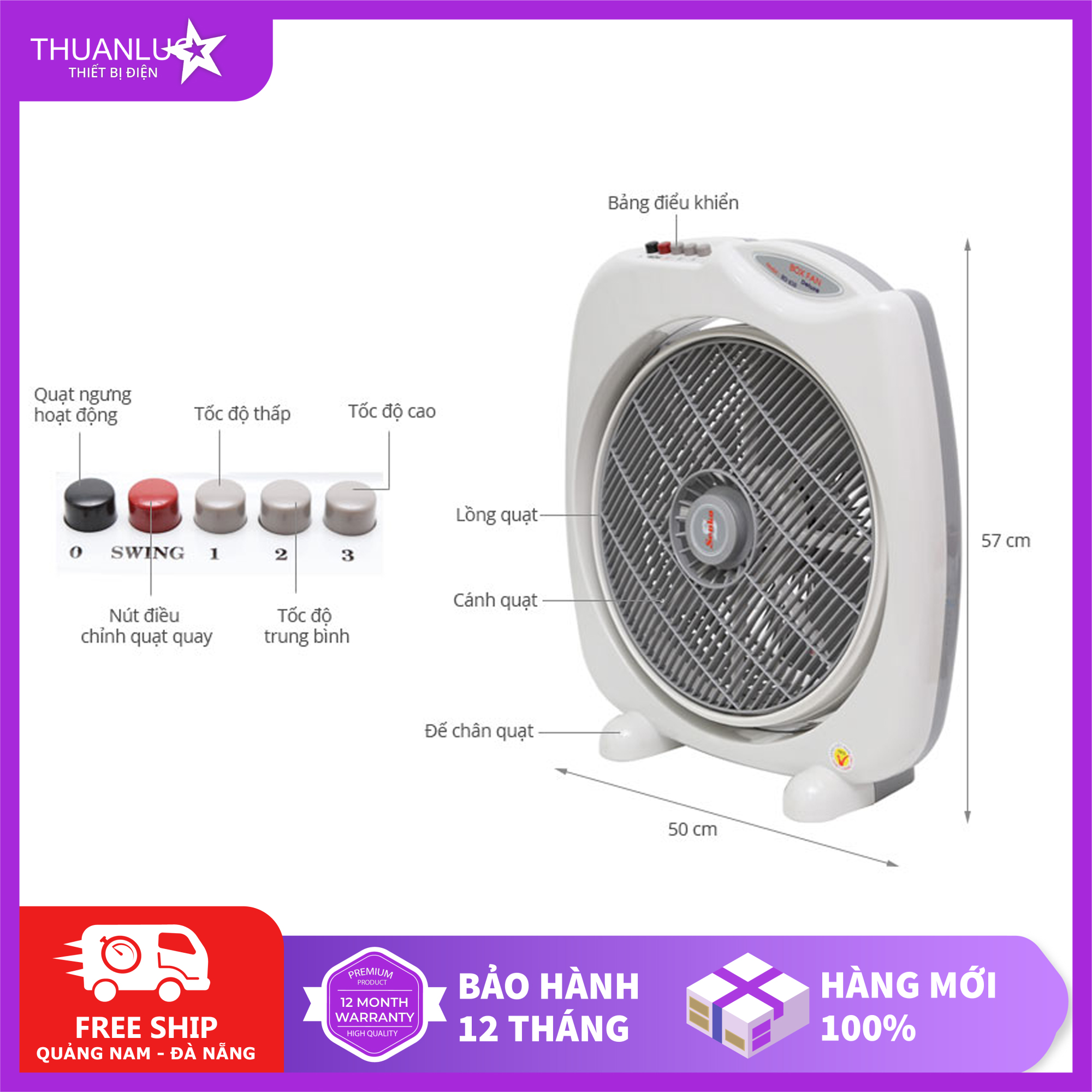 Quạt bàn đảo (quạt  hộp ) Senko BD1410 - [ Làm Mát Diện Tích Rộng]