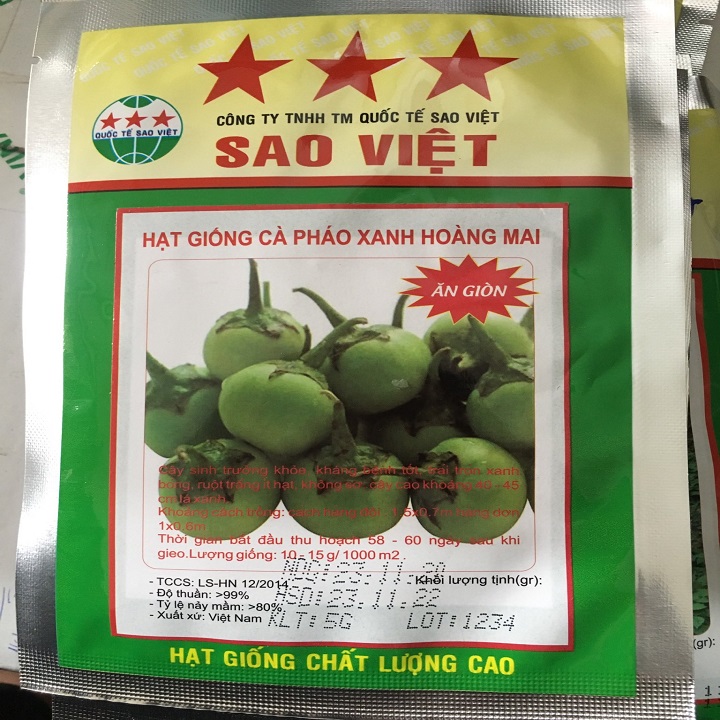 Hạt giống Cà Pháo xanh Hoàng Mai