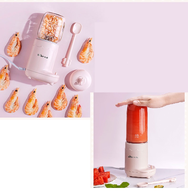 MÁY XAY THỨC ĂN DẶM CHO BÉ ( 3 CỐI THỦY TINH XAY HẠT - XAY THỊT - XAY SINH TỐ VÀ RAU) - BEAR CHÍNH HÃNG