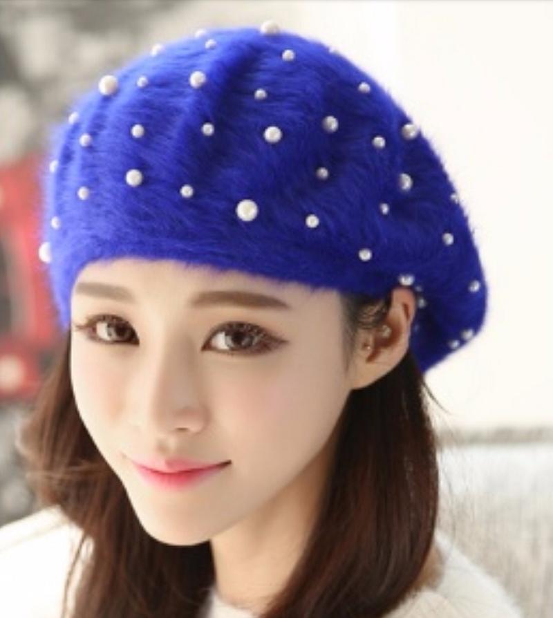 [HCM]MŨ BERET LEN LÔNG THỎ NÓN BERE NỮ