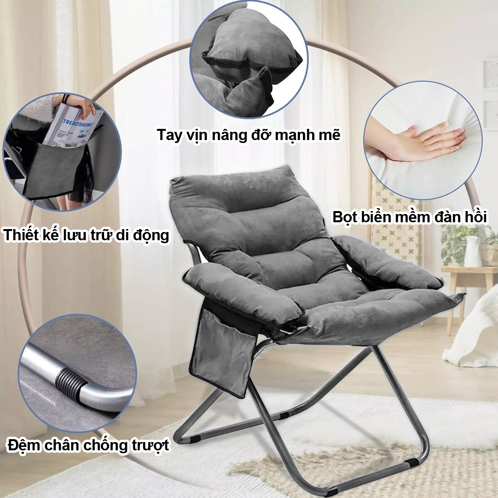 DAMIK Ghế sofa lười lưng thư giãn đọc sách + gác chân