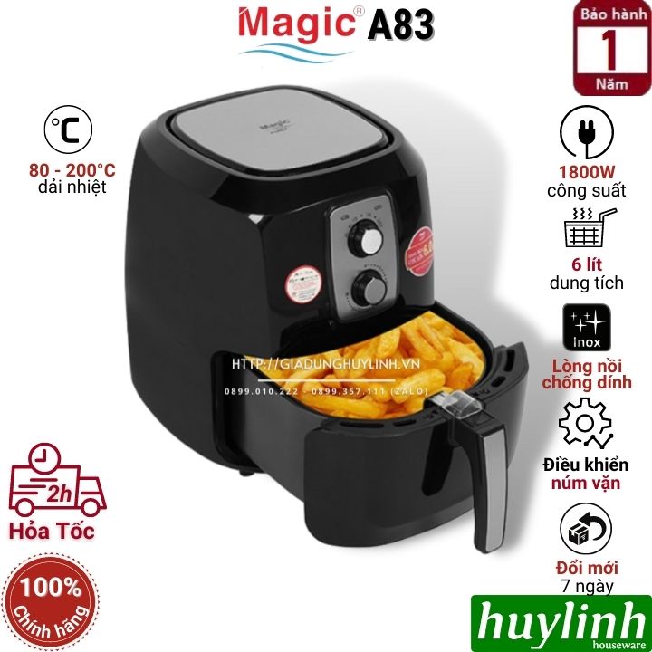 Nồi chiên không dầu magic a83 - 1800w - 6 lít