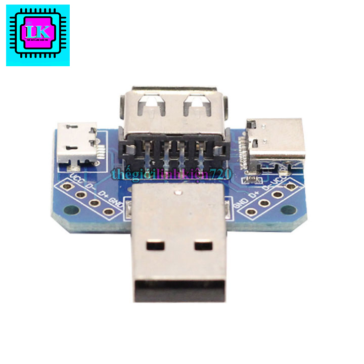 Pcb chuyển đổi usb a đực sang usb cái-usb micro-type c
