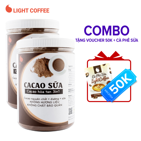 Combo 2 hũ bột cacao sữa 3in1 GreenD Food - 550gr