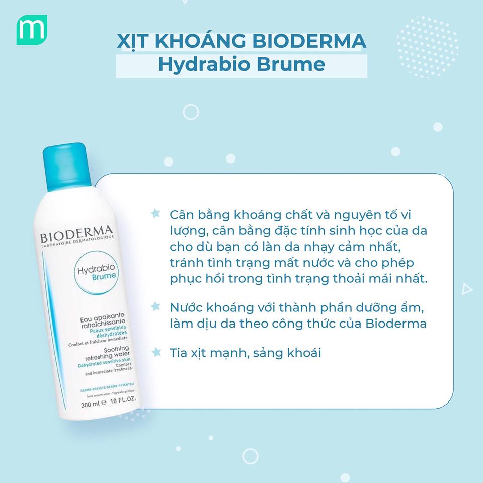 Xịt Khoáng Bioderma Hydrabio Brume 300ml