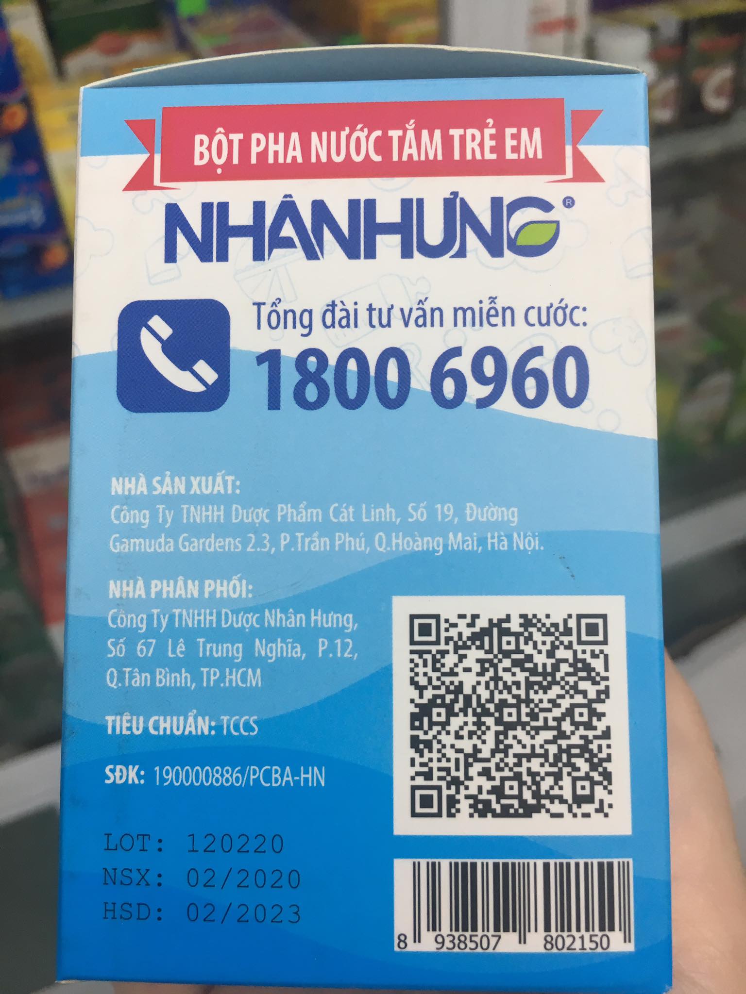 BỘT PHA NƯỚC TẮM TRẺ EM NHÂN HƯNG