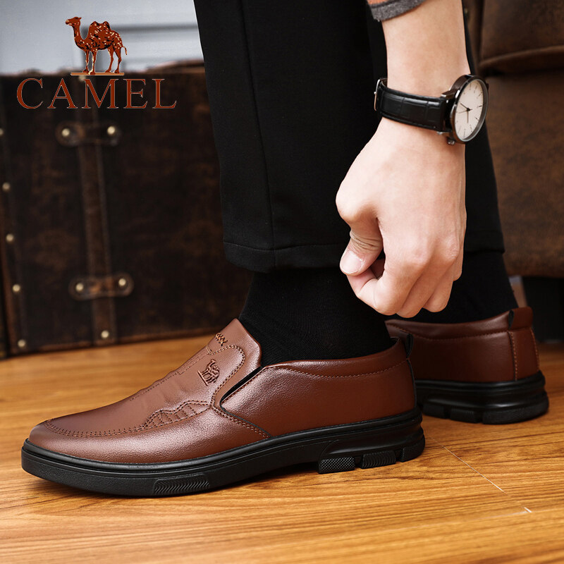Camel Giày Lười Nam Giày Da Công Sở Thường Ngày Đế Mềm96
