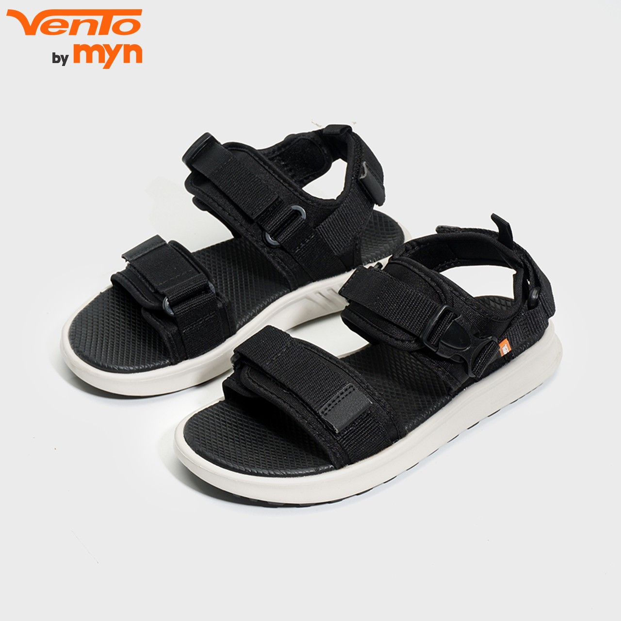 Giày Sandal Vento Nam Nữ - NB01 - Đen trắng