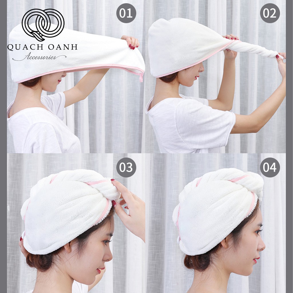 Khăn quấn tóc , khăn ủ tóc siêu mềm mại cho các bạn gái