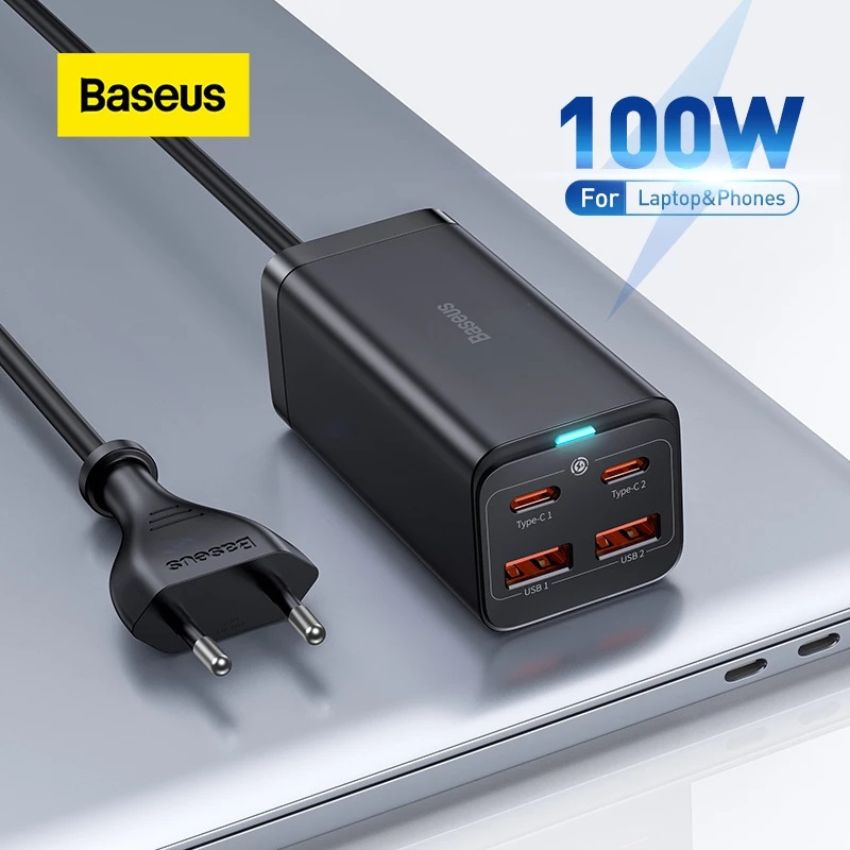 Bộ sạc Baseus GaN3 Pro 100W Desktop Fast Charger 2U+2C US- hàng chính hãng