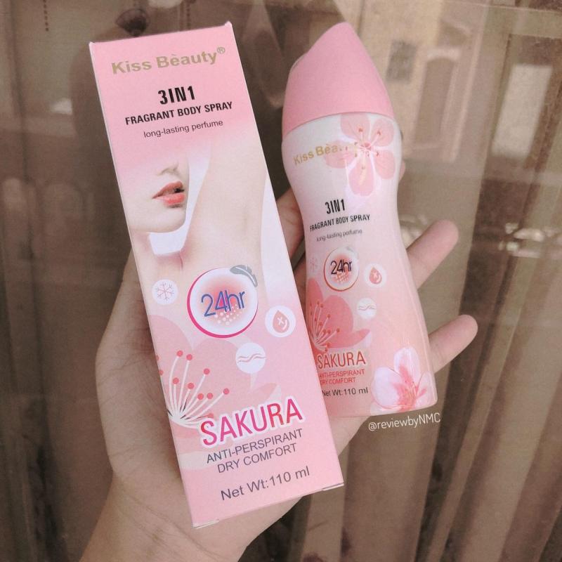 [HCM]Xịt khử mùi Kiss Beauty Sakura - Cavali - Chai 110ml hương thơm kéo dài suốt 24h