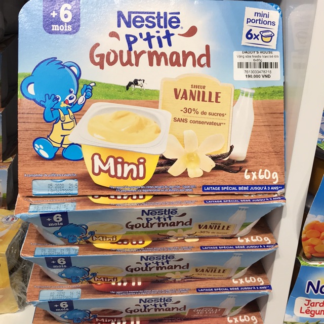 Váng Sữa Nestle Pháp vỷ 6 hộp x 60g vị vani