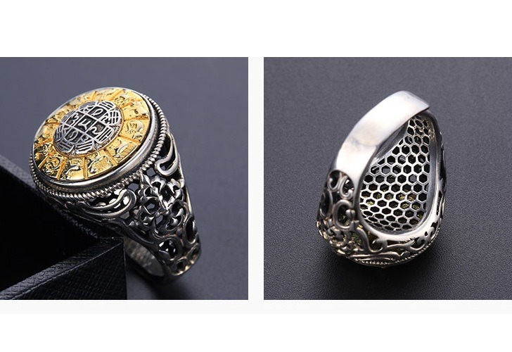 Nhẫn bạc Thái 12 con Giáp phong thủy