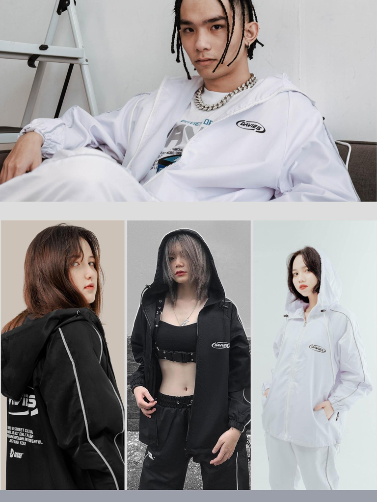 Áo khoác Davies nam nữ DSW Reflect Track Jacket - White