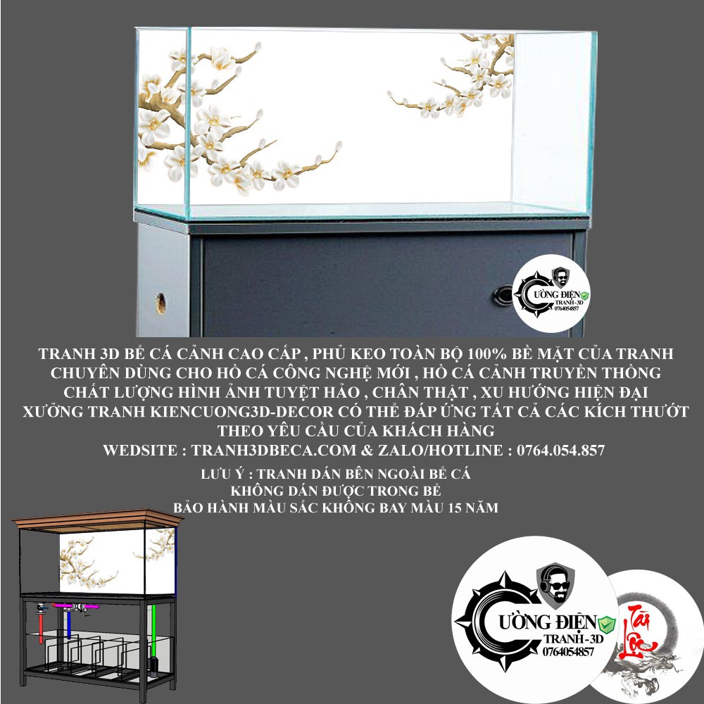 Tranh 3d dán trang trí bể cá cảnh