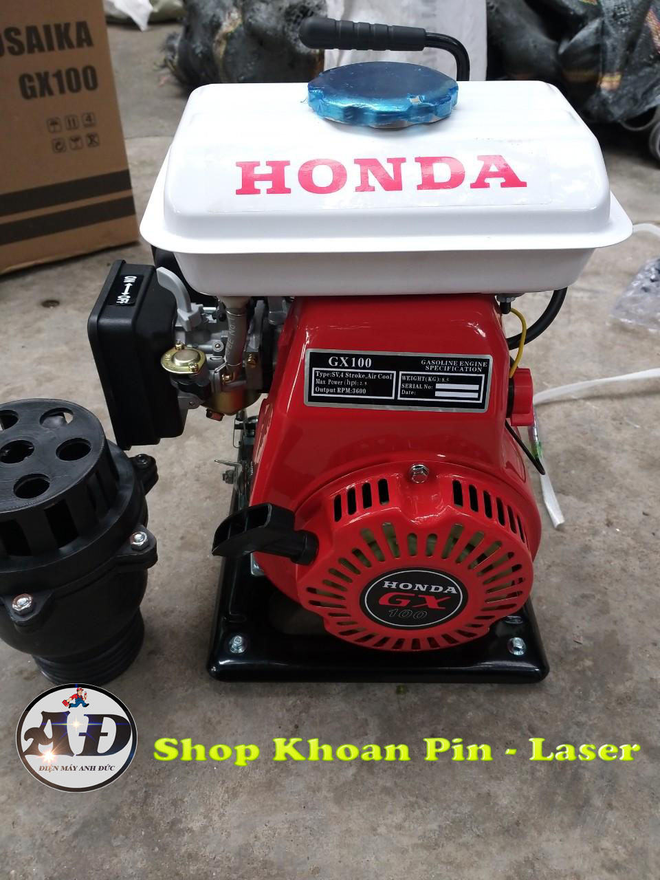 Máy bơm xăng GX100 dùng bơm nước ruộng