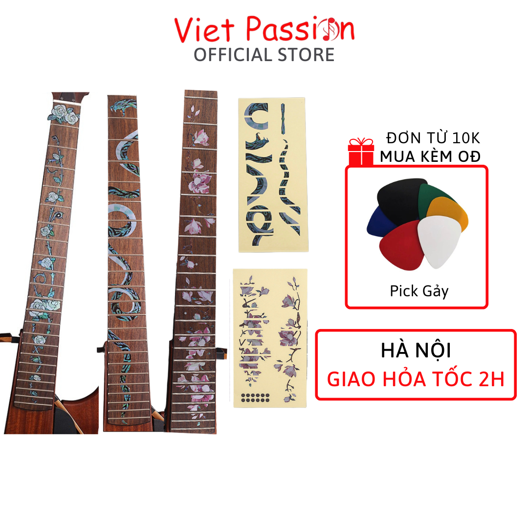 Miếng dán Sticker trang trí khảm cần đàn guitar chất lượng Viet Passion