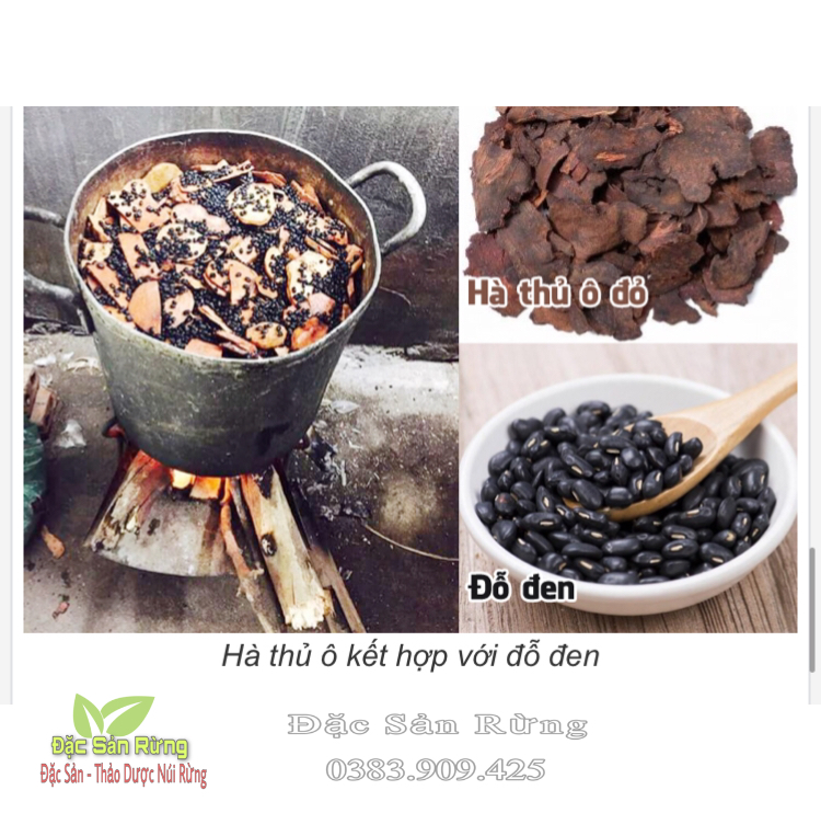 500gr  Hà Thủ Ô Đỏ Thái Lát Đã Sơ Chế Đỗ  Đen - Xanh tóc đỏ da