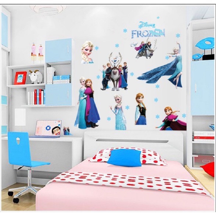 Decal dán tường công chúa băng cho bé