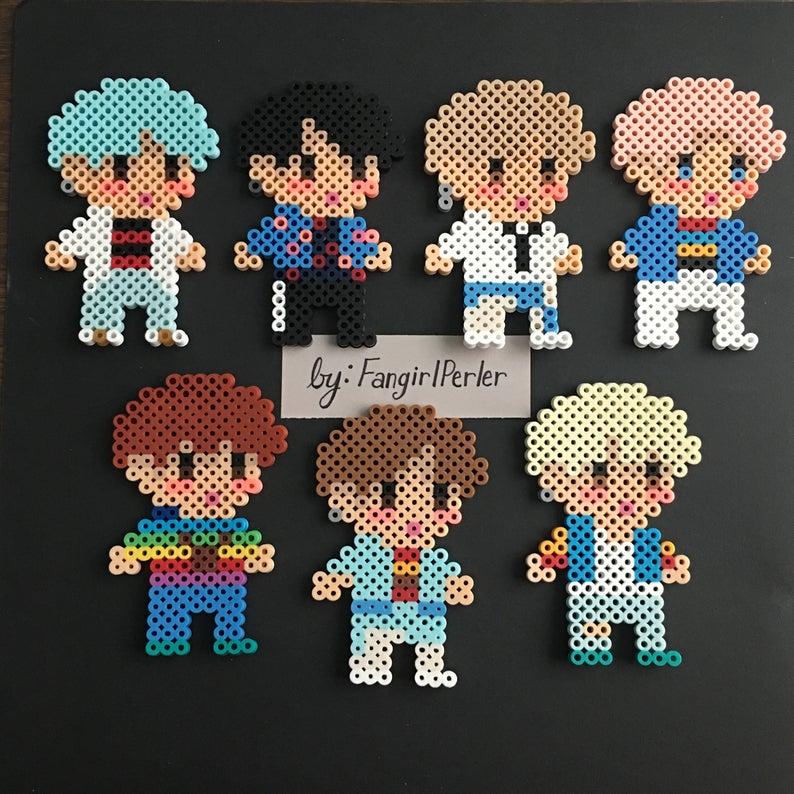 Combo 5 Giấy ủi hạt màu hama/perler, hạt màu kỳ thú