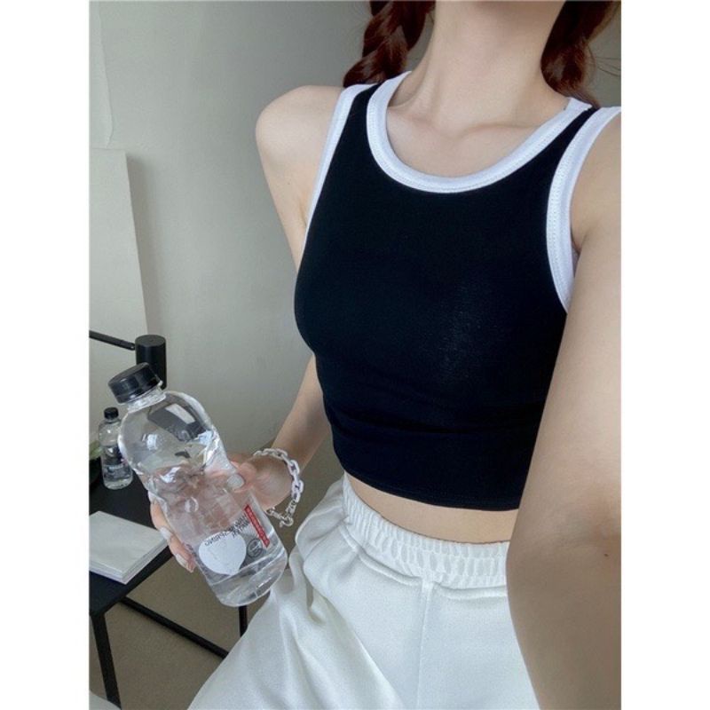 Áo ba lỗ PHỐI MÀU viền thun gân