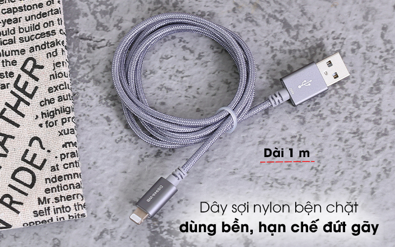Cáp Lightning MFI 1m Mbest DS949-WB Xám ( Likenew )