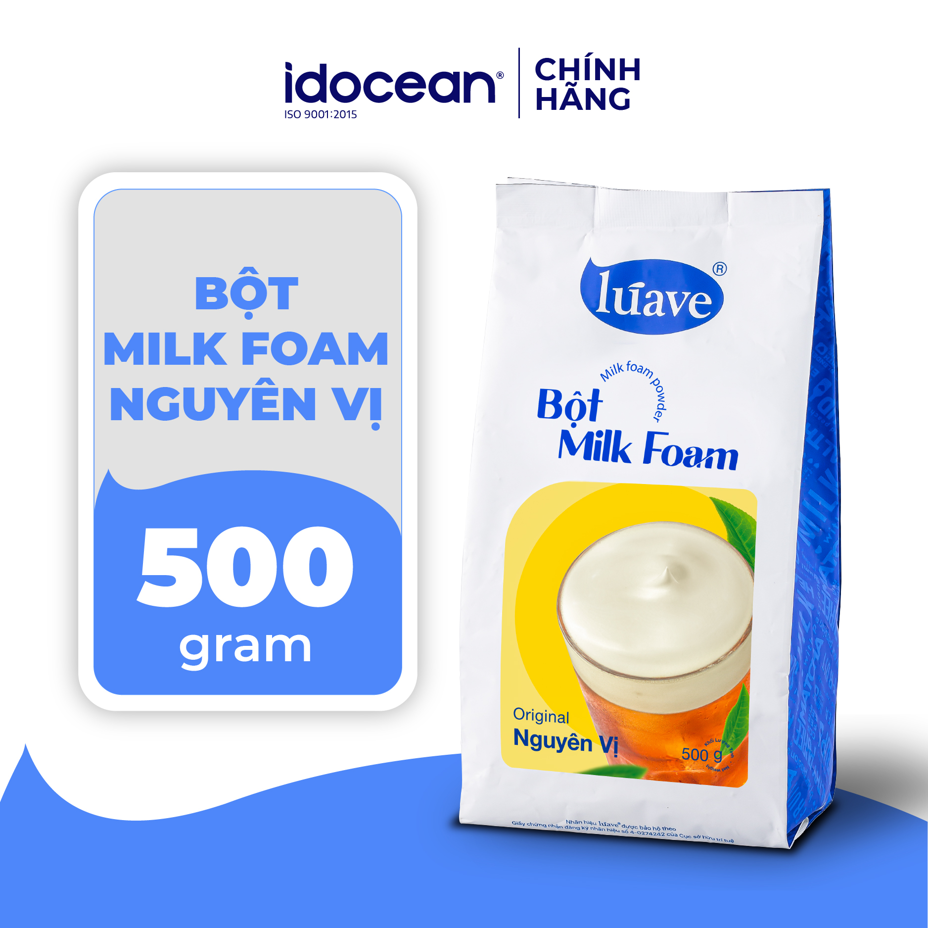 Bột Milk Foam Nguyên Vị LÚAVE - 500g, kết hợp với trà sữa, trà trái cây, cà phê muối,...