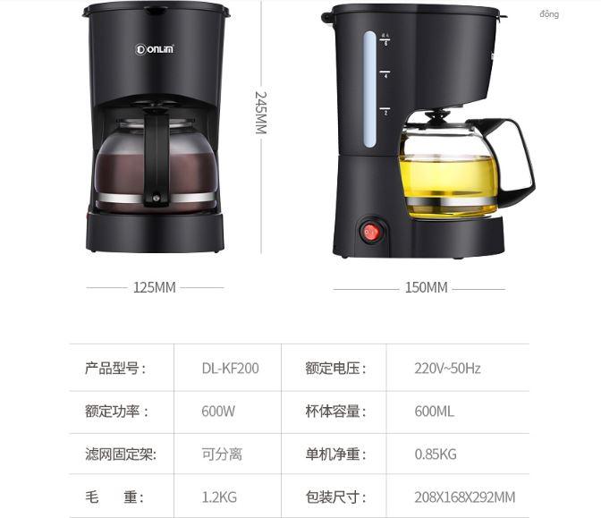 Máy pha cà phê DL-KF200 tự động pha cà phê nhỏ giọt