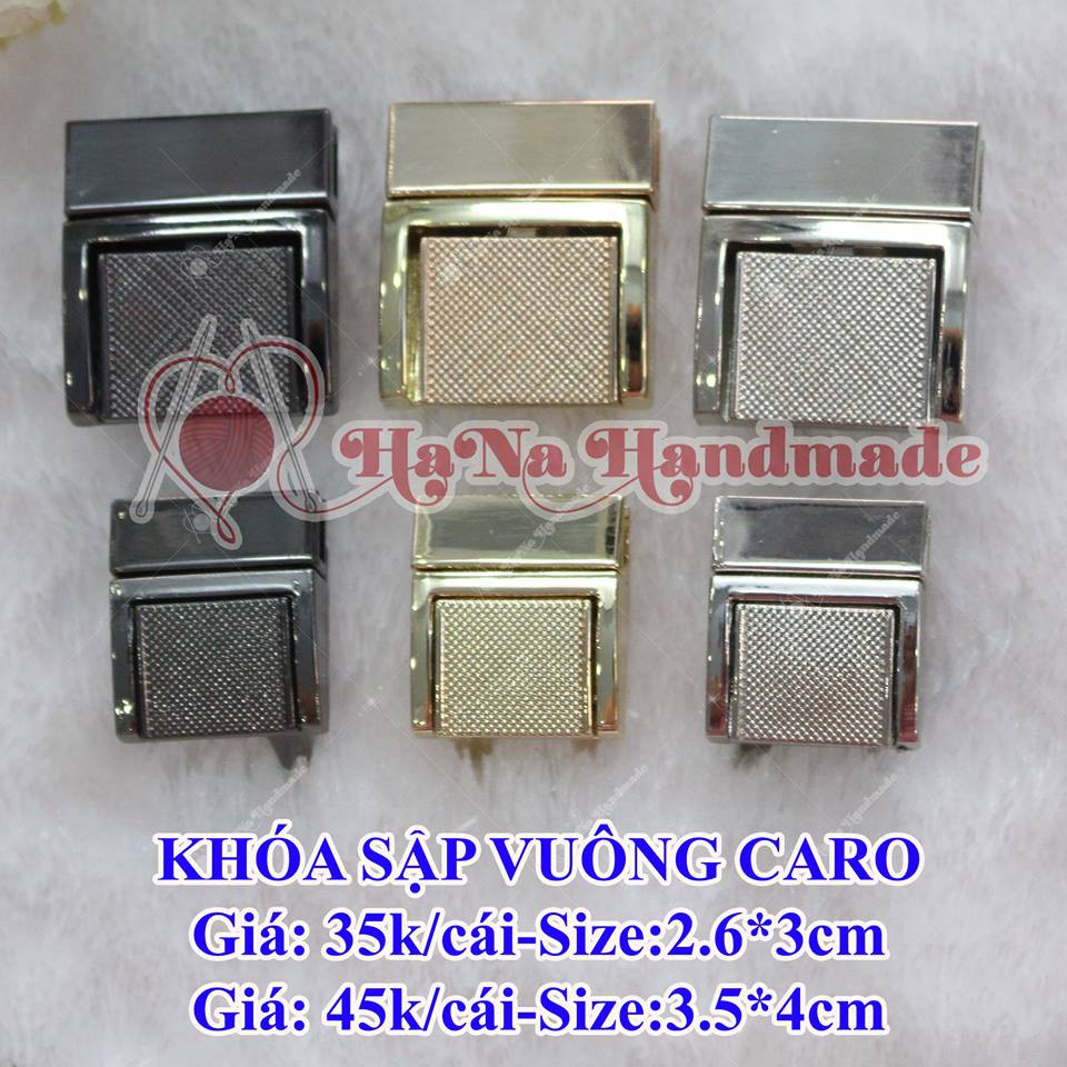 Khóa Sập Vuông Caro làm túi xách (35k-45k/cái)