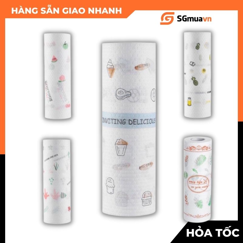 Combo 3 cuộn giấy lau bếp, khăn lau bếp đa năng, siêu dai 20cm - 25cm