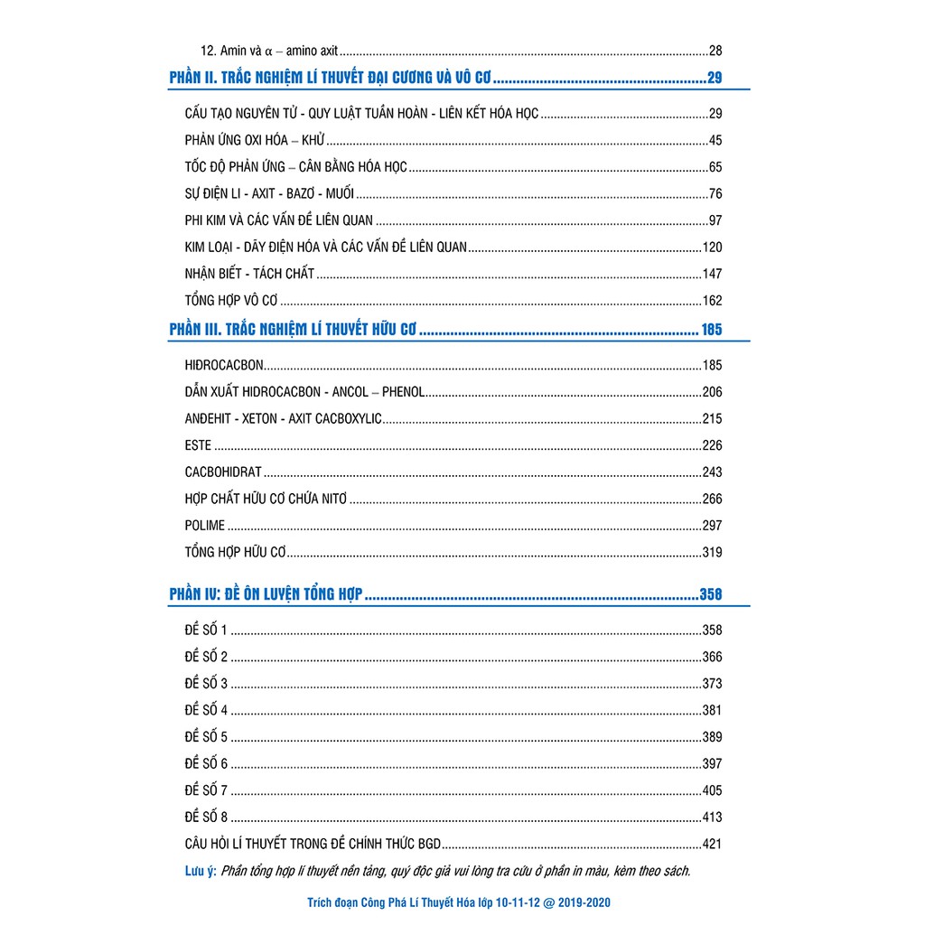 Sách - Công Phá Lí Thuyết Hóa lớp ( 10 -11 - 12 )