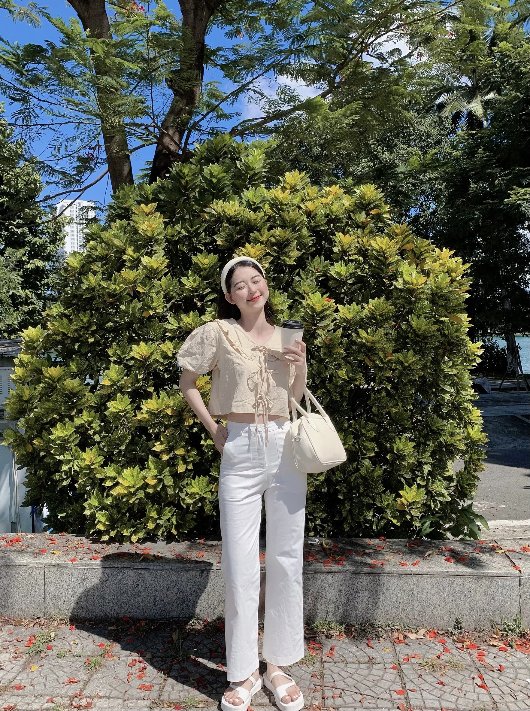 Áo kiểu form croprop cột nơ THE CIU - Orenda Shirt