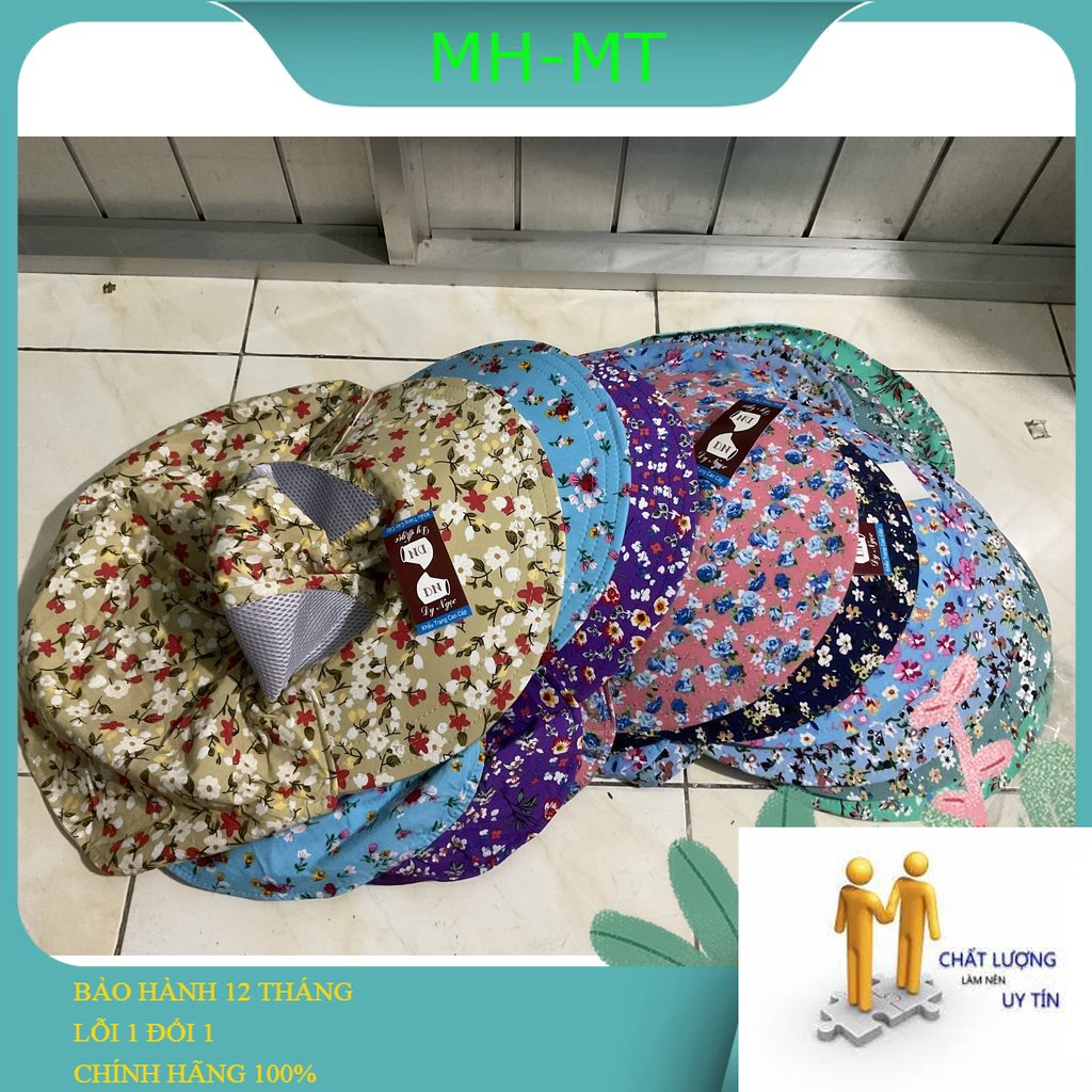 Nón khẩu trang chống nắng 98% KT013 (vành to, yếm bông)