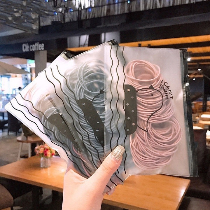 [HCM]Túi thun (chun) cột tóc nhiều màu chất dai bền co dãn size trung dễ sử dụng số lượng thun trong túi 95 -110 sợi (kèm túi xinh)