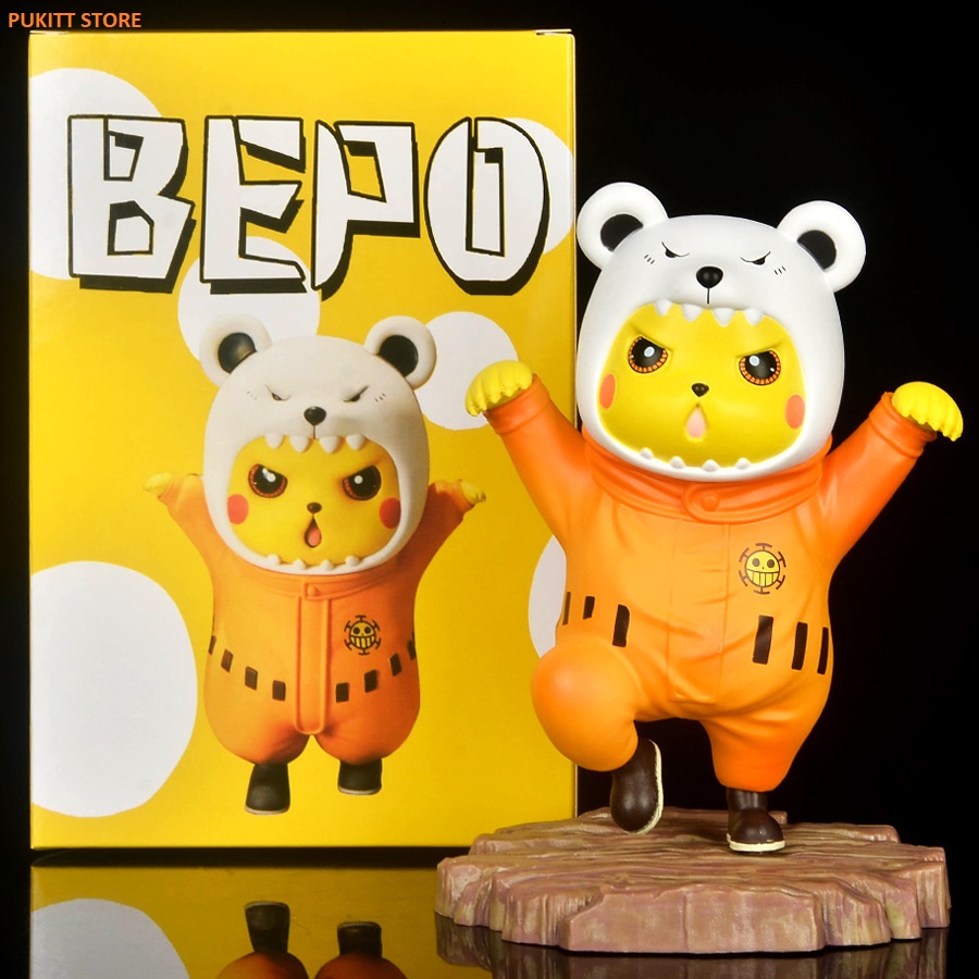 Mô hình pokemon - mô hình pikachu cosplay bepo one piece 15cm pk052