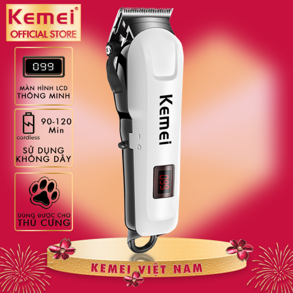 Tông đơ cắt tóc chuyên nghiệp màn hình LCD Kemei KM-809A công suất mạnh mẽ, có thể dùng cắt lông cho thú cưng, lưỡi cắt sắc bén phù hợp với cắt tóc chuyên nghiệp và gia đình cao cấp