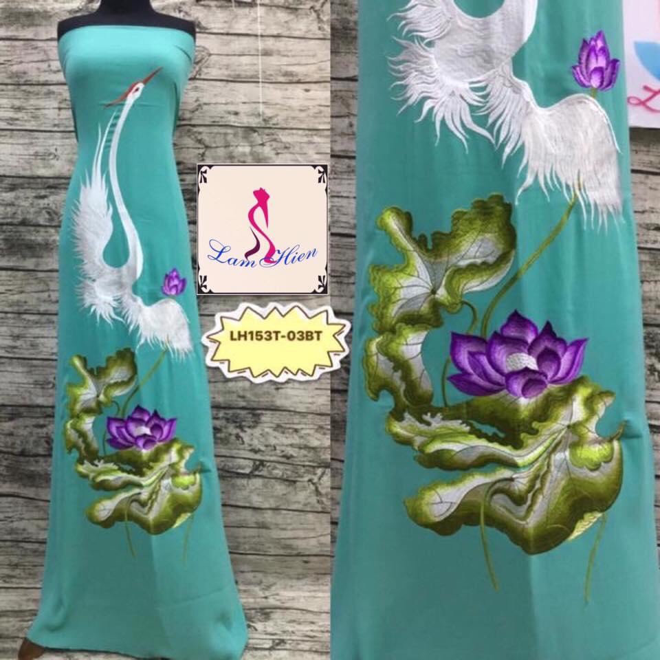 Vải áo dài thêu cao cấp lh153