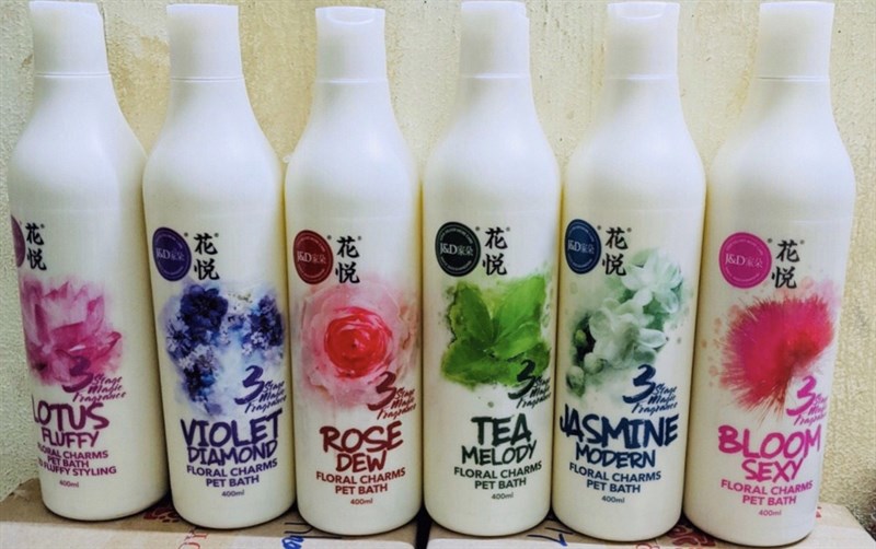 Sữa tắm cho chó mèo hương nước hoa Joyce & dolls 400ml Jasmine giảm da bị khô và nhạy cảm,  giảm căng thẳng stress - Long Vũ Pet Food