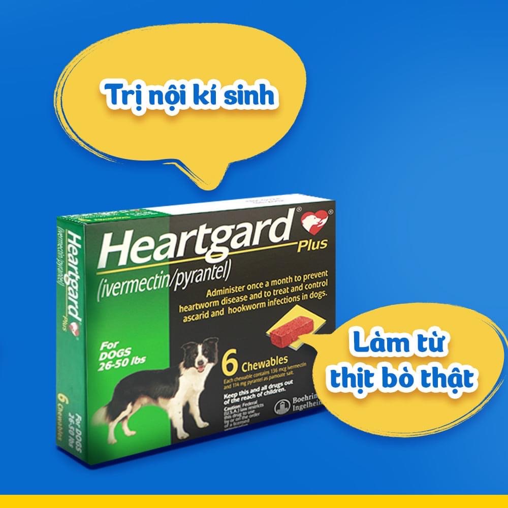 1 viên Heartgard phòng giun tim, giun đũa, giun móc (chó 11,5 - 22,5 kg)