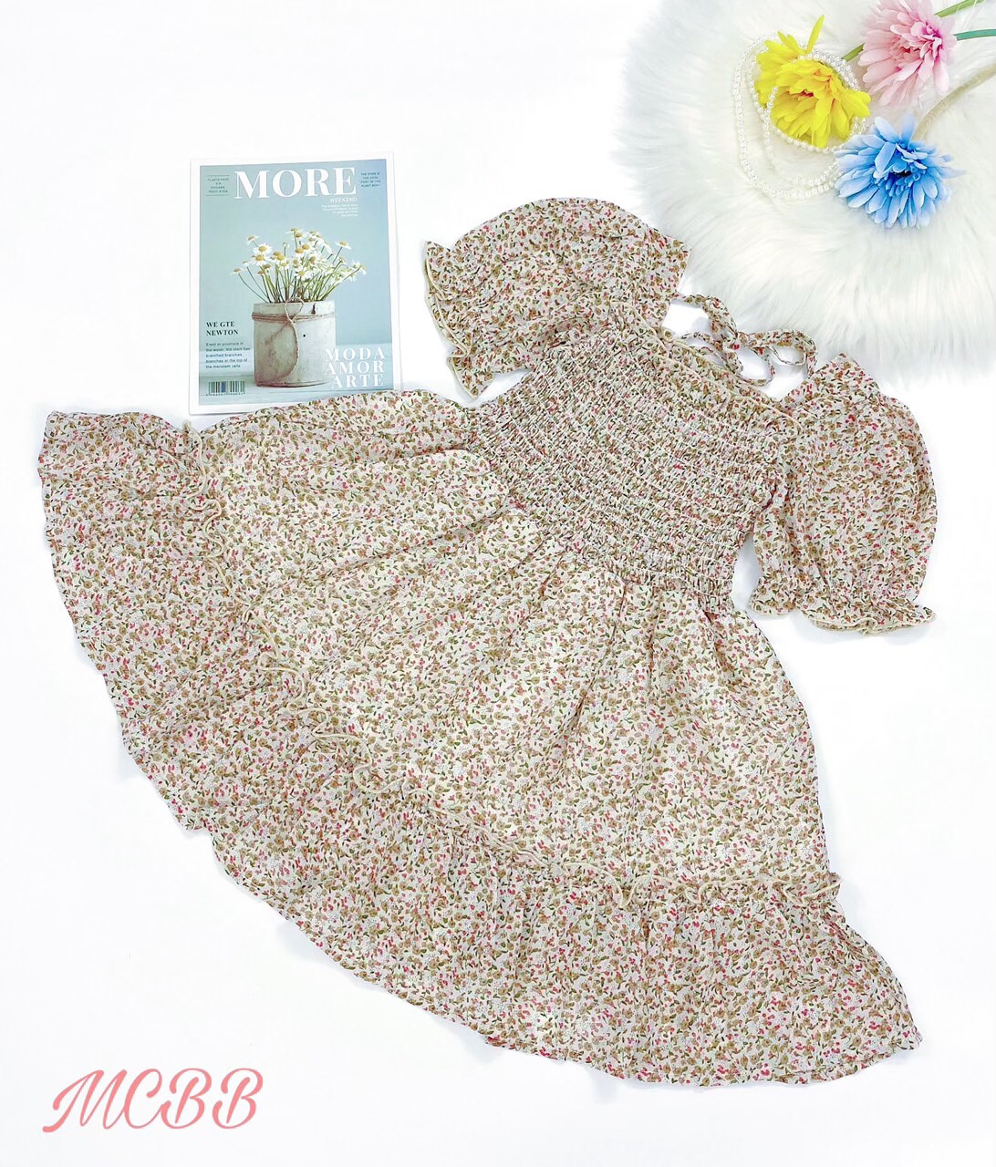 Mcbb 24-49 kg đầm cho bé gái hoa nhí nhún eo tay bồng cột nơ đuôi cá búp bê váy babydoll bé gái váy công chúa bé gái đầm công chúa bé gái dự tiệc cưới váy hoa nhí bé gái tay phồng váy đi chơi váy bé gái đầm bé gái váy xinh cho bé gái váy trẻ em đầm trẻ em