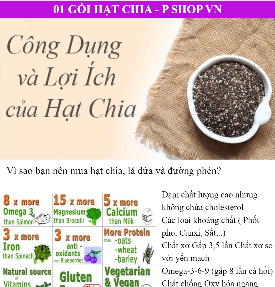 [HCM] 1 gói hạt chia - P SHOP VN